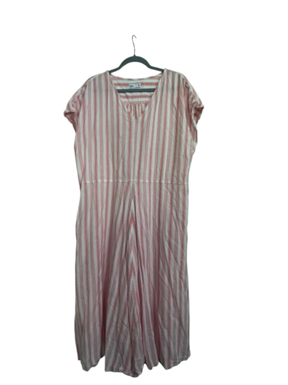 EUC Women's Croft & Barrow Plus XXL White Red Striped Midi Dress